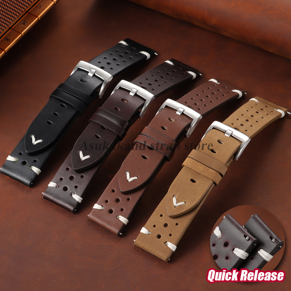 Leather Strap Quick Release - Pulseira de Couro Genuíno de 20mm