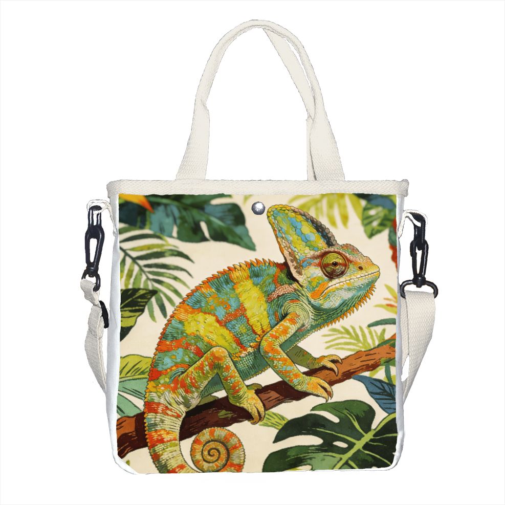 Tropic Strap Vintage - Bolsa Tote Vintage Botânica Camaleão, Bolsa