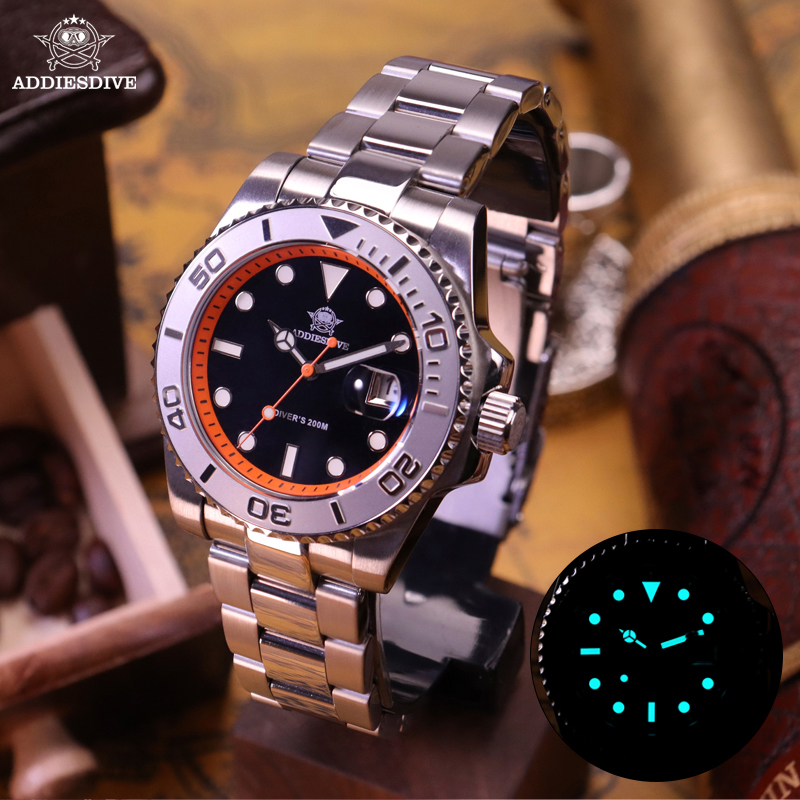 Rolex Watch Submariner - Relógio de Mergulho Masculino ADDIESDIVE 200m