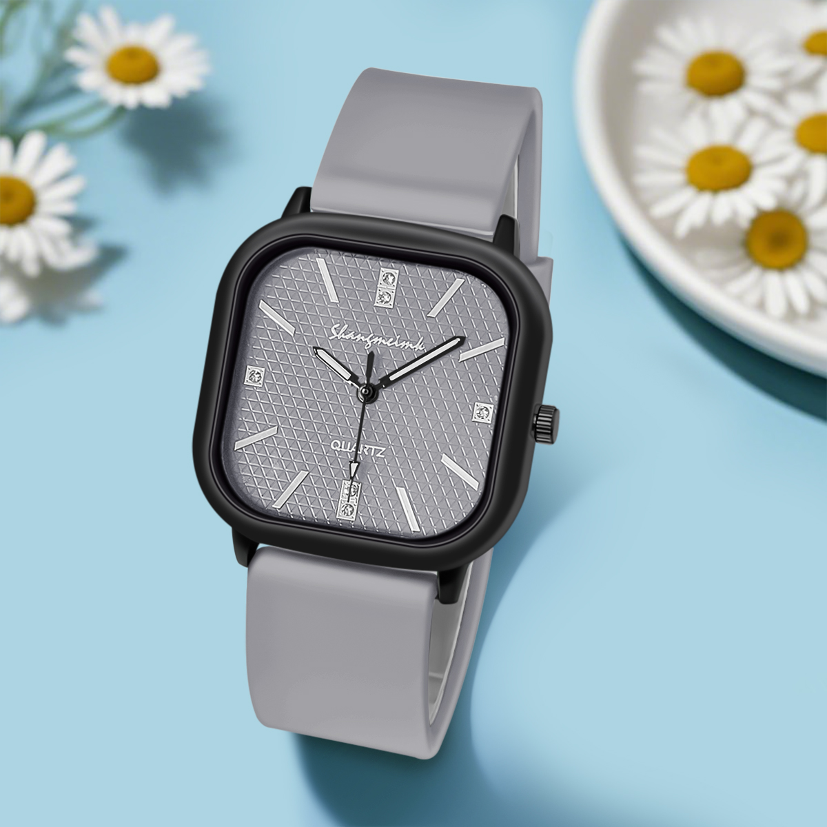Relógio de quartzo com caixa q - Silicone Band Women avaliação e preço