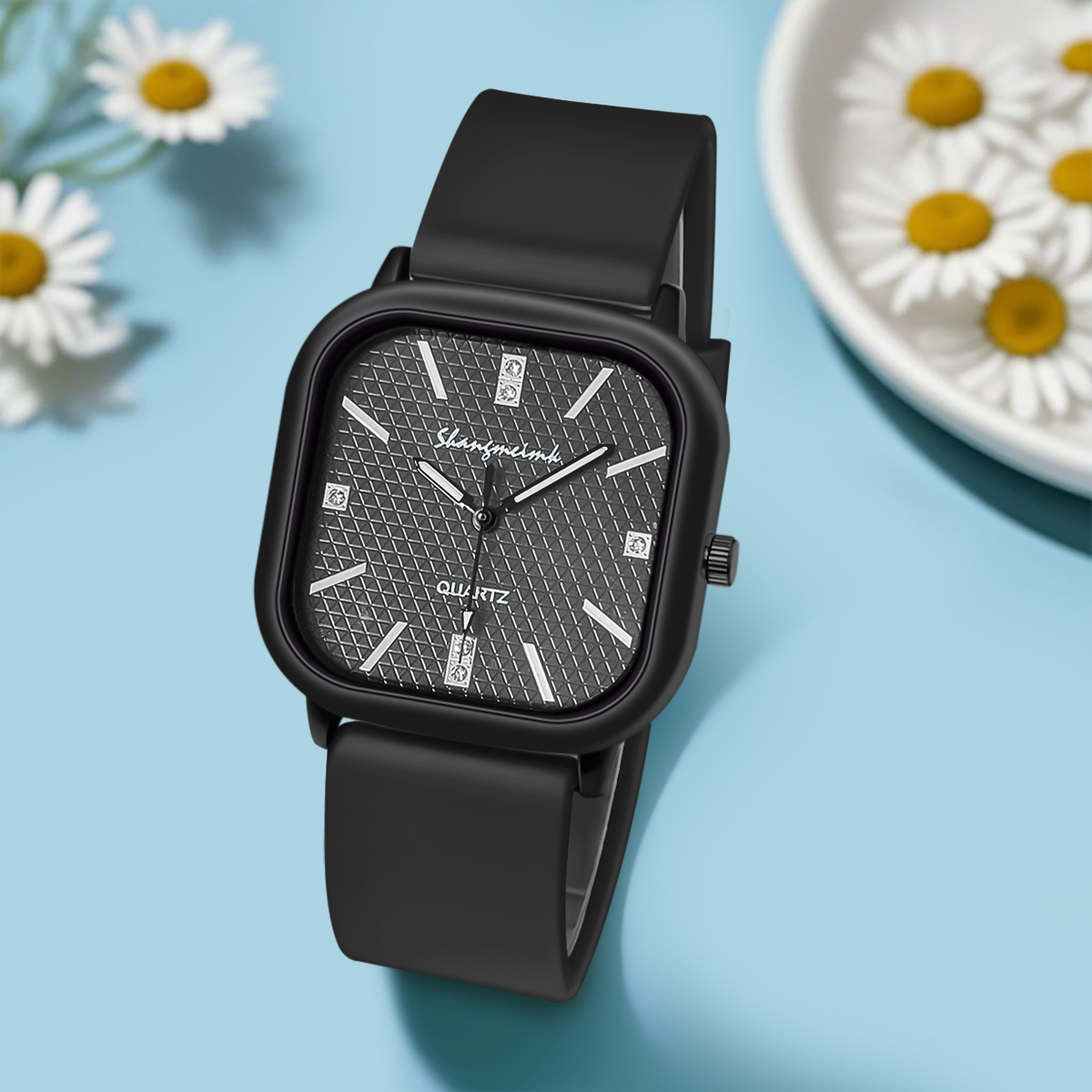Relógio de quartzo com caixa q - Silicone Band Women avaliação e preço