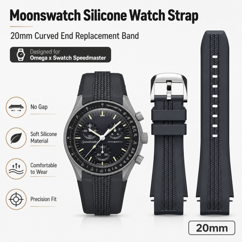 Pulseira de Silicone Curva de  - Omega Watch Speedmaster avaliação e preço