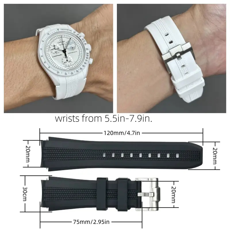 Pulseira de Silicone Curva de  - Omega Watch Speedmaster avaliação e preço