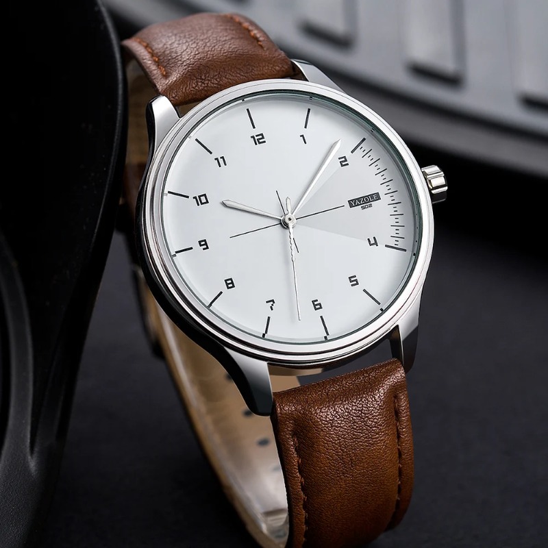 Relógio Masculino YAZOLE Casua - Leather Watch Band Men avaliação e preço